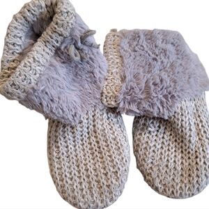 💥Muk Luks Women's Knit Bootie Slipper, Gray, Size 7/8, BUNDLE 3/$20